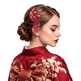 Women's Japanese Hair Clips Girls Pretty Kimono Hair Clips Japanese Fringe Hair Accessories Kimono Geisha Hair Scrunchie Flower Hair Clip Exquisite Bridal Hair Accessories