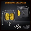 MOVOTOR Amber LED Pods, Waterproof IP68 Yellow Lens Cube Offroad