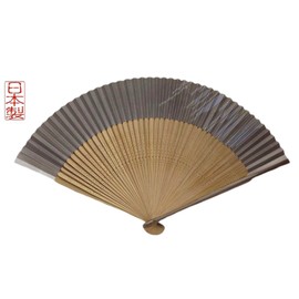 Kyoto Folding Fan, For Men, Men, Made in Japan, Kyoto Paper Fan, Craftsmanship, Japanese Accessories, Japanese Miscellaneous Goods, For Yourself, Gift, silvery grey