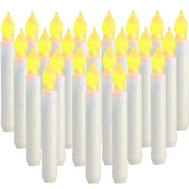 Luz de vela LED, 24 piezas de velas cónicas LED sin llama que funcionan con pilas para bodas, cumpleaños, iglesias, decoraciones para fiestas