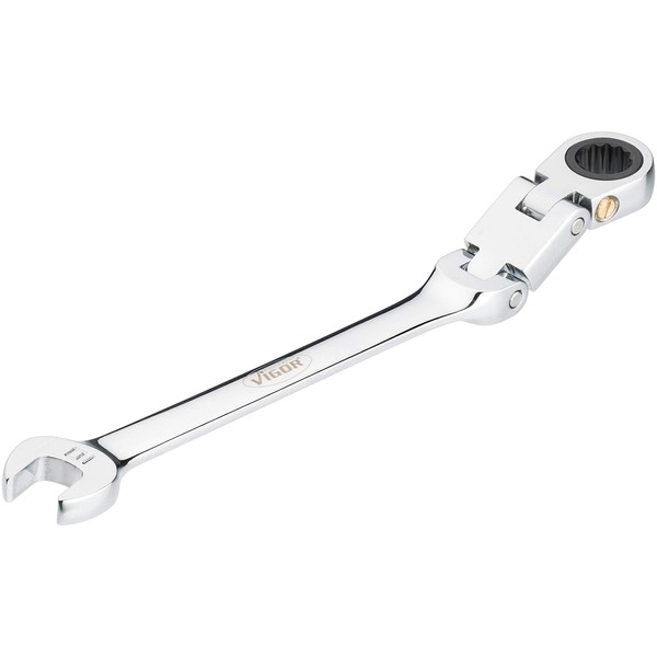 Vigor V6752-10 Ratchet Ring Spanner Double Joint with Fine Toothed
