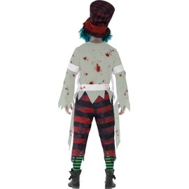 Smiffy's Men's Zombie Hatter Costume Mask with Attached Hat Top and Trousers, Multi, Medium
