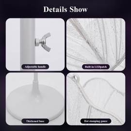 YM Sky Wedding LED Floor Lamp: Hanging White Color Ceiling Light - Romantic Wedding Decoration - Adjustable Height Creative Butterfly Props (180 CM/31.4 in)