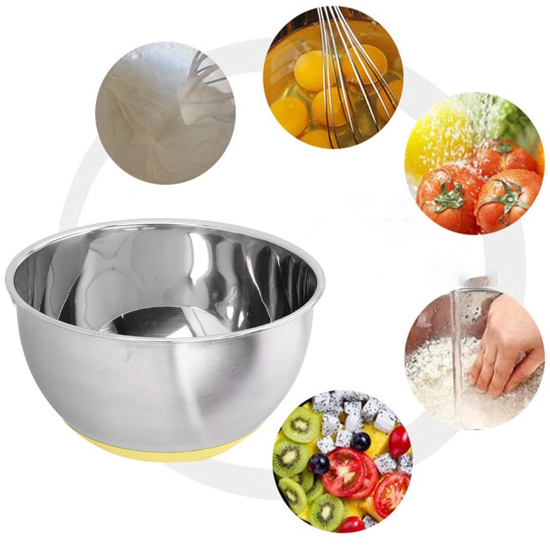 Egg Beating Bowl Baking Basin Stainless Steel Mixing Bowl with