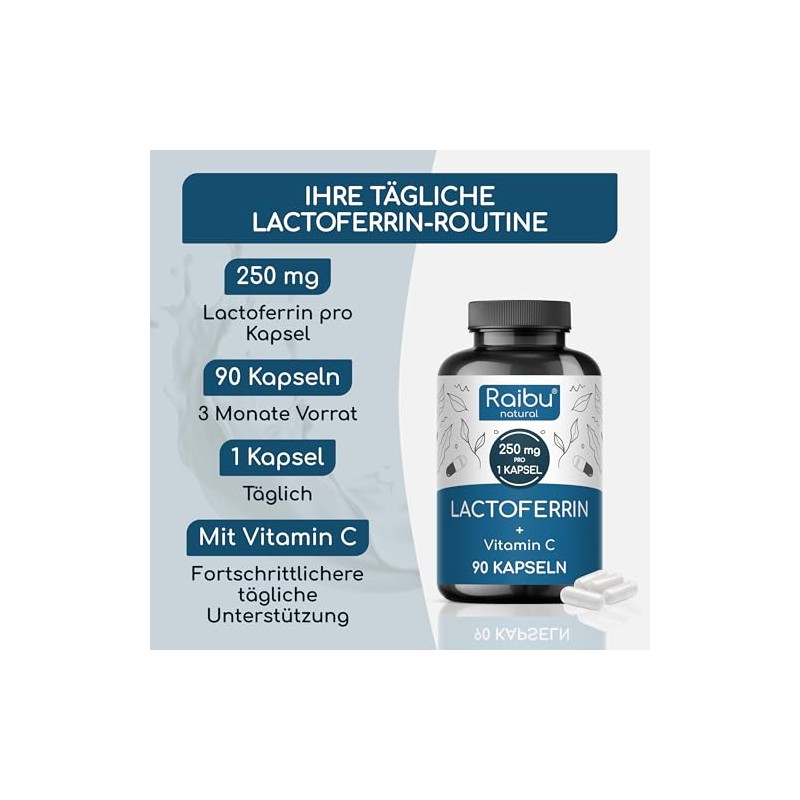 RAIBU Lactoferrin 250 mg with Vitamin C - Immune Support