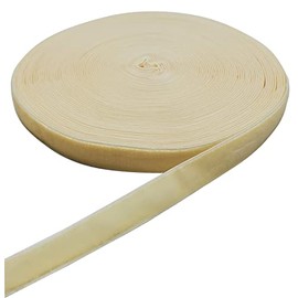 15 Yards Beige Velvet Ribbon Spool, for Wedding, Gift Wrapping, Hair Bows, Home Decorating (3/8in, Beige)