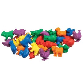 Farm Animal Counters, Set of 24 4 Different Animals (Cow, Duck, Pig, and Chicken) in six Bright, stimulating Colors