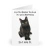Humorous Black Cat Birthday Card - 'A Little Birdie Told