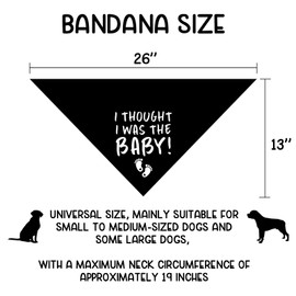 Dog Bandana Pregnancy Announcement Gifts I Thought I was The Baby! Pet Bandana Dog Triangle Scarf Bandana for Dogs Baby Shower Decorations