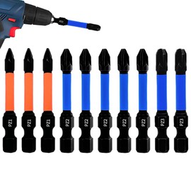 10 PCS 50mm Long Multi-Function Hexagon S2 Alloy Steel Impact Driver Bits, Magnetic Wear-Resistant Professional Screwdriver Bit Sets for Drill/Hand Drill/Electric Screwdriver/Electric Screwdriver