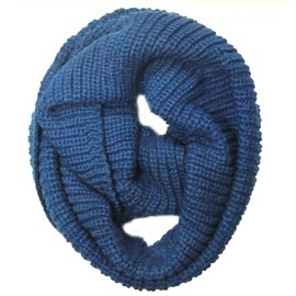 Wrapables Thick Knitted Winter Warm Infinity Scarf, Blue