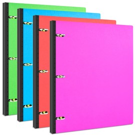 INFUN Telescoping 3 Ring Binder - 4PCS, Portable Plastic Binder with Telescoping Spine ，3 Ring Binder with Foldable Front Cover Holds 8.5" x 11" Paper for School,Office and Homes