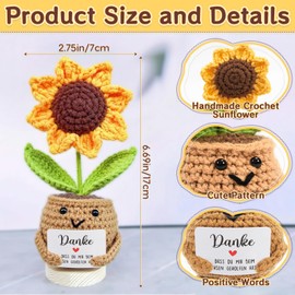 Thank You Gifts, Positive Knitted Purple Flowers Lucky Charm, Positive Potato Thank You Gift for Friends, Colleagues and Family (sty-1)