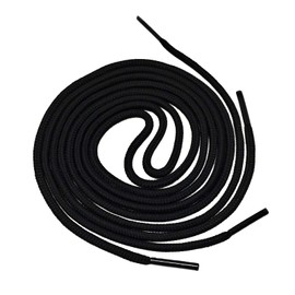 WS UK Round Boot Laces/Shoelaces [100cm, Black]