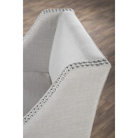 Kosas Home Castaic 24 inch Counter Stool, French Beige Upholstery, Honey Brown Legs (Castaic Counter)