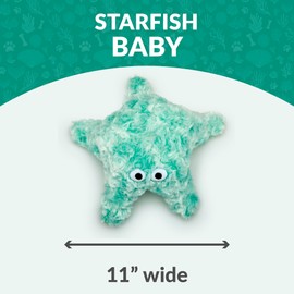 Gor Pets Plush Starfish Crinkle Dog Toy - Soft & Cuddly Squeaky Toy for Puppies, Small, and Medium Dogs - Durable, Safe, & Stuffed Puppy Toy - Perfect for Snuggling & Interactive Play - XS, Green