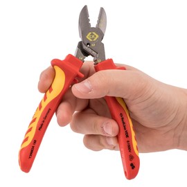 C.K RedLine 2025 Edition VDE CombiCutter 3, 160 mm German Electrical Wire Cable Side Cutter, Stripper, Bender and Screw Shear, Heavy Duty Electrician Croppers, Electricians Snips, CK Tools T39083A 160