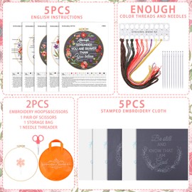 You're Awesome Keep That Up Embroidery Kit for Beginners, Funny Embroidery Starter Kit Craft Kit Stamped Cross Stitch Set Birthday Gift for Women, Best Friend, Daughter, Mom, Coworker