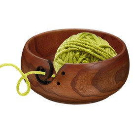 PATIKIL Yarn Bowl Knitting Crochet Button Holder Bowls Crochet Cute Wooden Funny Storage Wool Hand Decorations for Ball Fun Gifts Knitted Large 6.3 x 3 Inches
