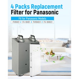 4 Packs Replacement Filter Fit for Panasonic FV10VE1 FV-10VE1 FV10VEC1 FV-10VEC1，Projector Cartridge for Replaceable Filter Cartridge
