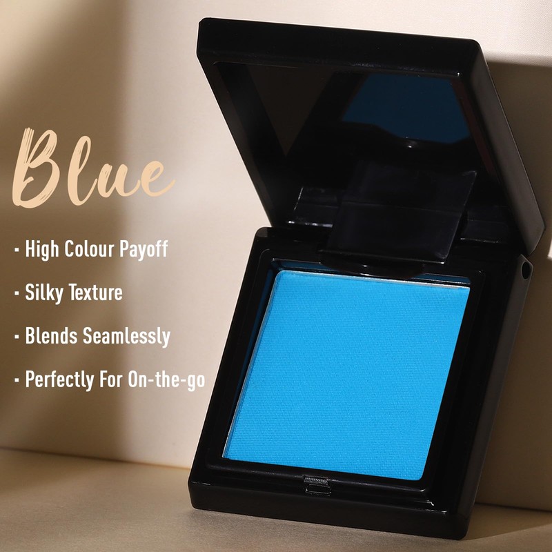 UCANBE Blue Single Eyeshadow Palette, Highly Pigmented Matte Eye Shadow