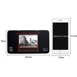 Professional Pencils, Pack of 12, Drawing Pencils, Sketching Pencils, Graphite Pencils, Art Pencil Set with 12 Hardness Levels in a Metal Tin