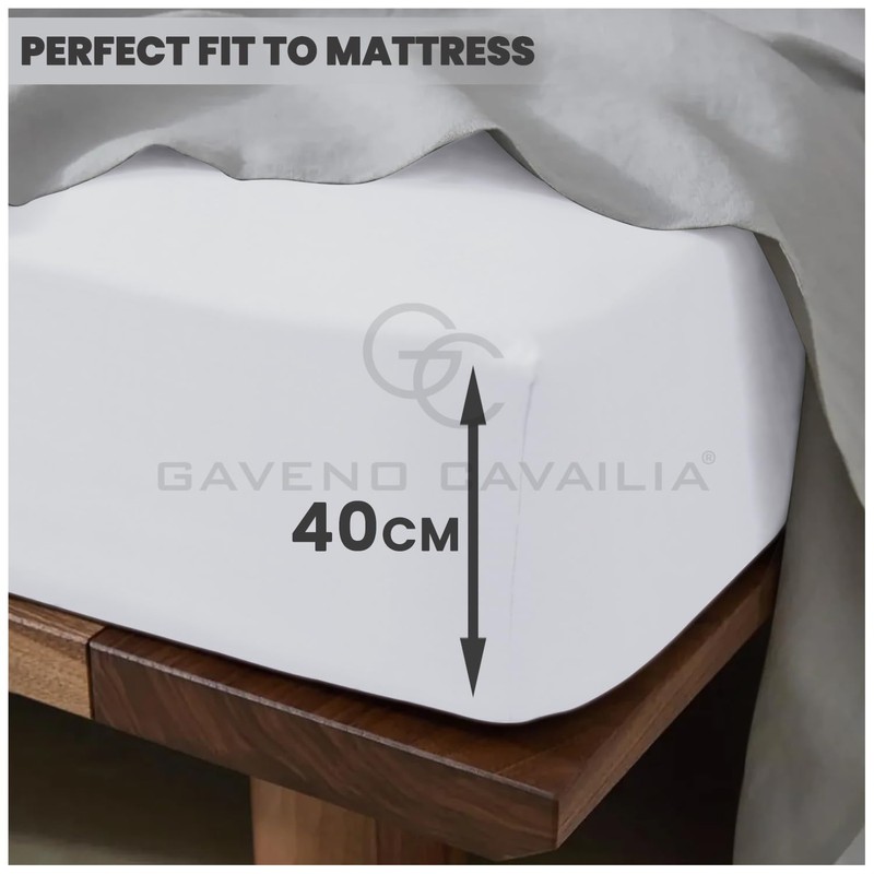 Luxury Extra Deep Fitted Sheet, Plain Polycotton Lightweight & Long