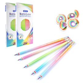 ECOTREE Pencils #2 Rainbow Pencils For Kids Fun Pencils Cute Pencils Unicorn Pencils Pre-sharpened Pencils Back to School Pencils for School Supplies 24 Pack