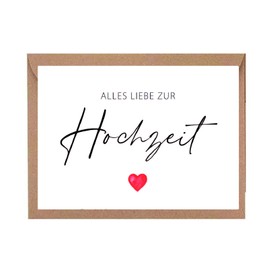 The Life Barn Postcard with Envelope "Alles Liebe zur Hochzeit" [German Language]