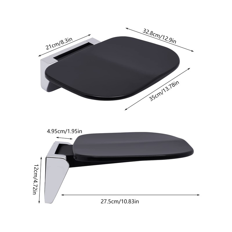 Folding Shower Seat Wall Mounted,440 lbs Load-Bearing Foldable Shower Bench