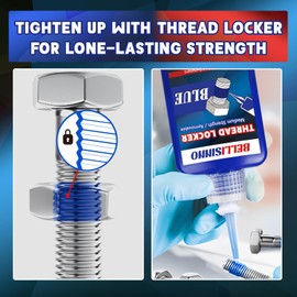 Thread Locker Blue and Red, Medium and Strong Strength Thread Lock, Threadlocker for Nuts, Bolts, Fasteners and Metals, Anaerobic Curing Screw Glue to Prevent Loosening and Corrosion (Blue and Red)