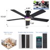 Goniyado 52" RGB Ceiling Fans with Lights and Remote/APP,Black Low