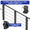 BLIKA 30 Pack 1/8" Black Stainless Steel Invisible Receiver and