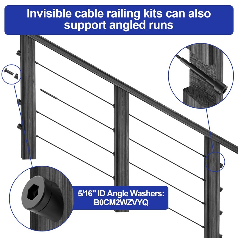 BLIKA 30 Pack 1/8" Black Stainless Steel Invisible Receiver and