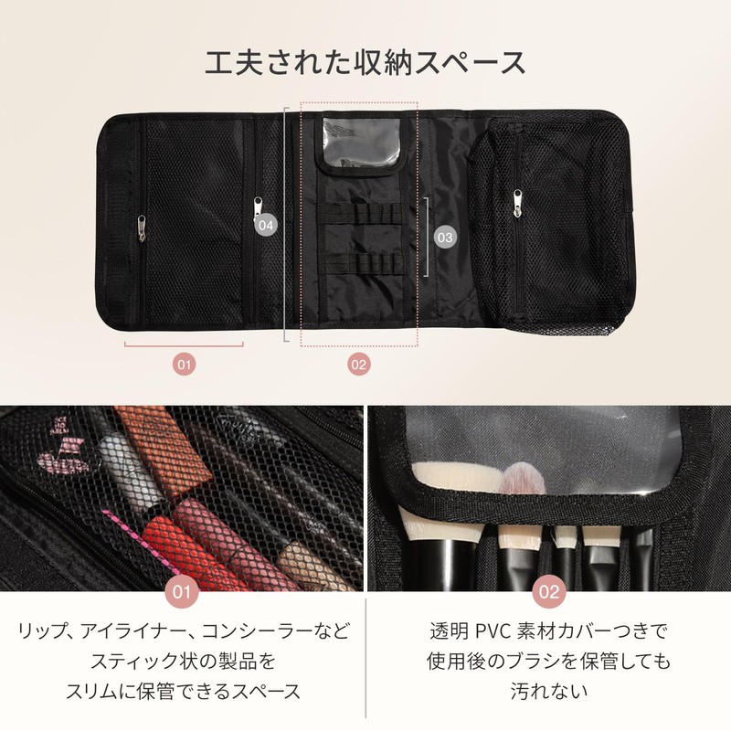 3CE Wash Bag Small Pink Beige Cosmetic Pouch Cosmetic Pouch