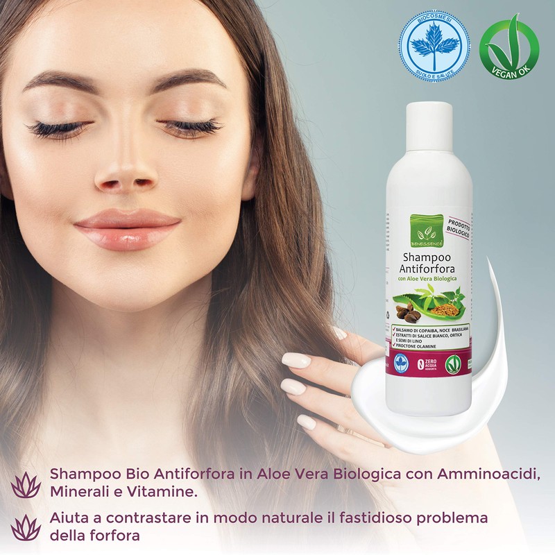 Benessence - Anti-Dandruff Shampoo with Organic Aloe Vera - 250