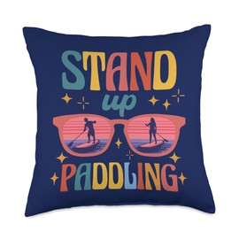 SUP Stand-Up Paddle Board Surfing Gifts Shirts SUP Stand-Up Paddle Surf Board Supboard Paddleboard Throw Pillow, 18x18, Multicolor