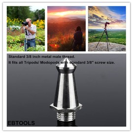 For Tripod Spikes 3/8-For Tripod Spikes 3/8-Stainless Steel Spikes Male 3/8" Screw Adapter For Tripod Monopods Camera Accessory Silver