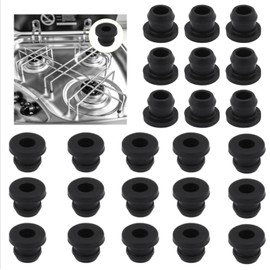 Pack of 16 pot carrier rubbers, rubber feet, rust rubber feet, compatible rust rubber feet for pot supports with 5 mm rods from Dometic, Smev and Thetford motorhome stoves, accessories, black