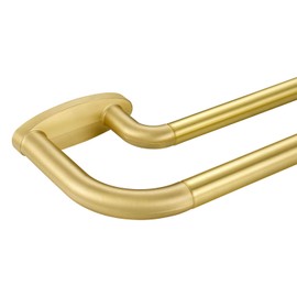 Double Curtain Rods Brass,Room Darkening Drapery Rod 72-144 Inches,Adjustable 3/4 Inches Front and 5/8 Inches Back Quality Metal Rod for Window,Wrap Around Design