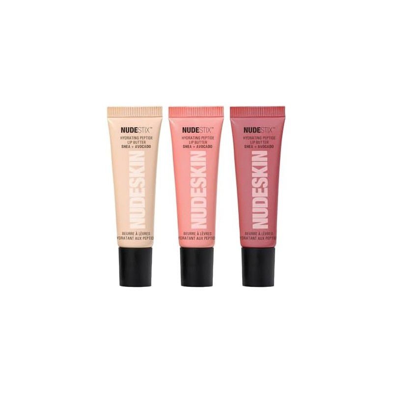 NUDESTIX Hydrating Peptide Lip Butter Tint Set – 3-Piece Glossy