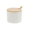 balvi Sugar Bowl Colour White Elegant Ceramic / Bamboo Sugar