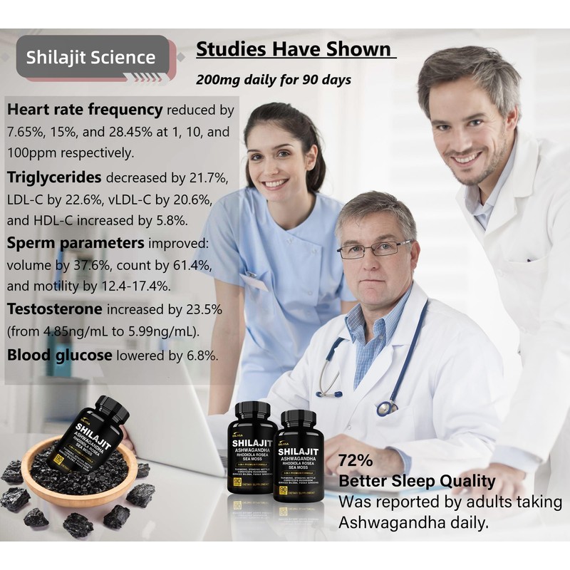 DLNIA Shilajit 9-in-1 Capsules – Organic Himalayan Complex with Ashwagandha,