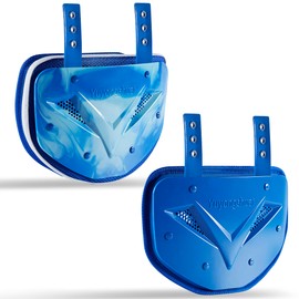 2Pcs Football Back Plate, Football Low Back Pad, Professional Rear Protector Lower Back Pads Large and Small (Blue and Gray Dual Color, Large)