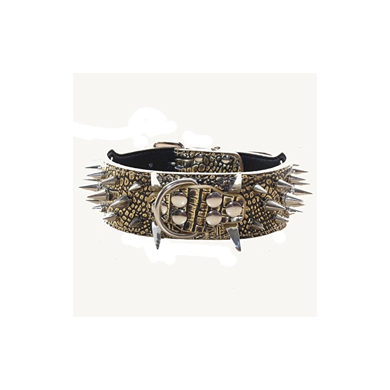 Haoyueer Leather Sharp Spiked Studded Dog Collars, Harnesses & Leashes
