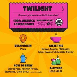 Top of the Mornin’ Whole Bean Coffee by JackSepticEye, Ethically Sourced Organic Specialty Grade Coffee with hints of Brown Sugar and Semi-Sweet Chocolate (12 Ounce, Twilight)