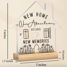 2025 Housewarming Gifts New Home Decor Home Sweet Home Sign New House Gifts Ideas New Home Gifts for Couple New Homeowner First Home Gifts Acrylic Sign 5 X 5 inch