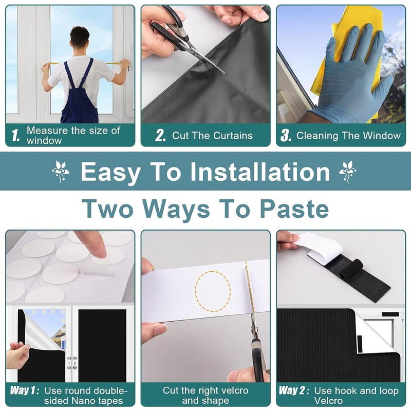 D-buy 100% Blackout Curtains, 118" X 57.5" Portable Black Out