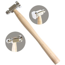 HAWK 10" (25.4 cm) Ball Pein Hammer | Mirror Finish Head | Solid Wood Handle | Ideal for Metal Shaping, Jewelry, Hand Riveting