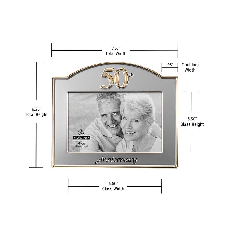 Malden International Designs Wedding 50th Anniversary Two Tone Picture Frame,